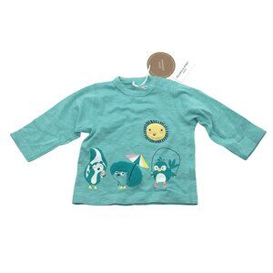 Polarn O. Pyret Organic Cotton Baby Shirt With Animal Prints 1-2 Months
